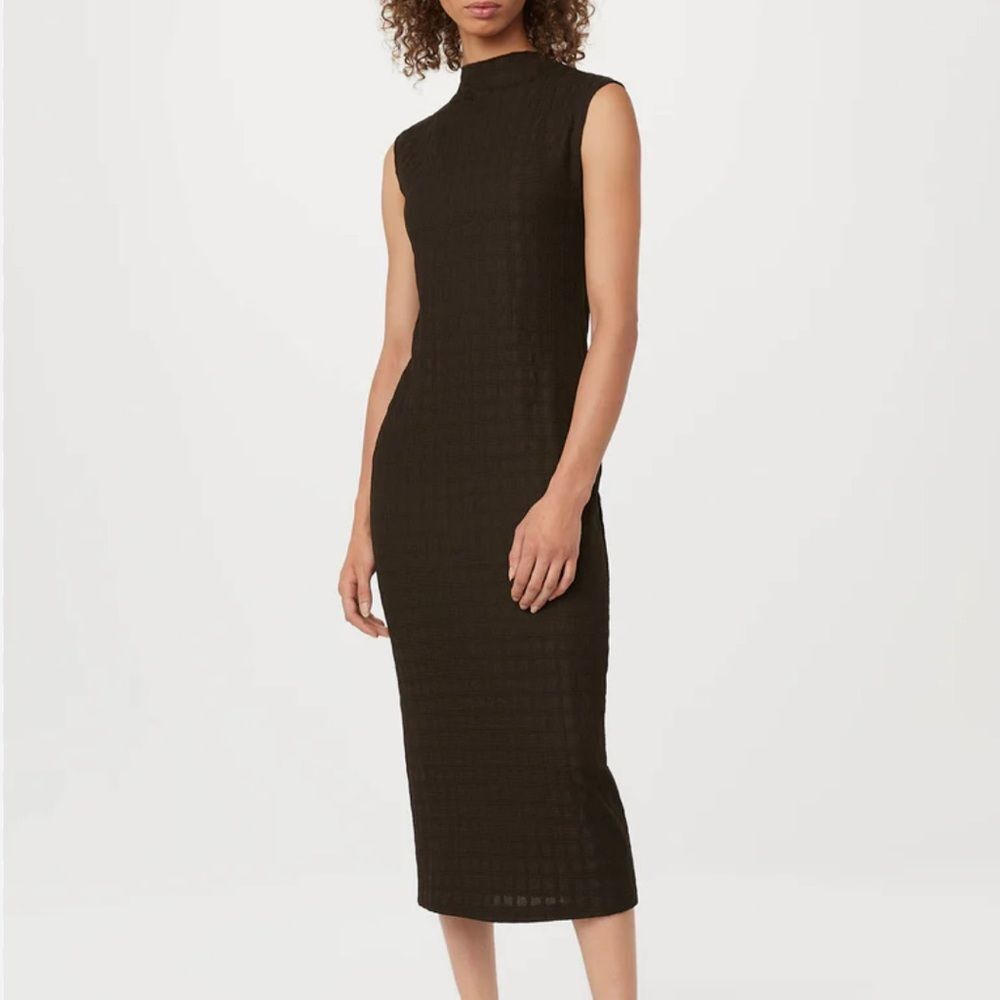 Frank & Oak Black Sleeveless Midi Sheath Dress